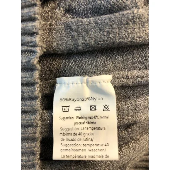 Coofandy Men's Slim Fit Turtleneck Twisted Knit Pullover Gray Sweater Size L - Picture 6 of 6